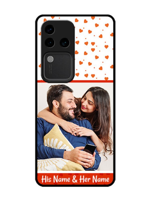 Custom Vivo V30 Pro 5G Custom Metal Phone Case - Orange Love Symbol Design