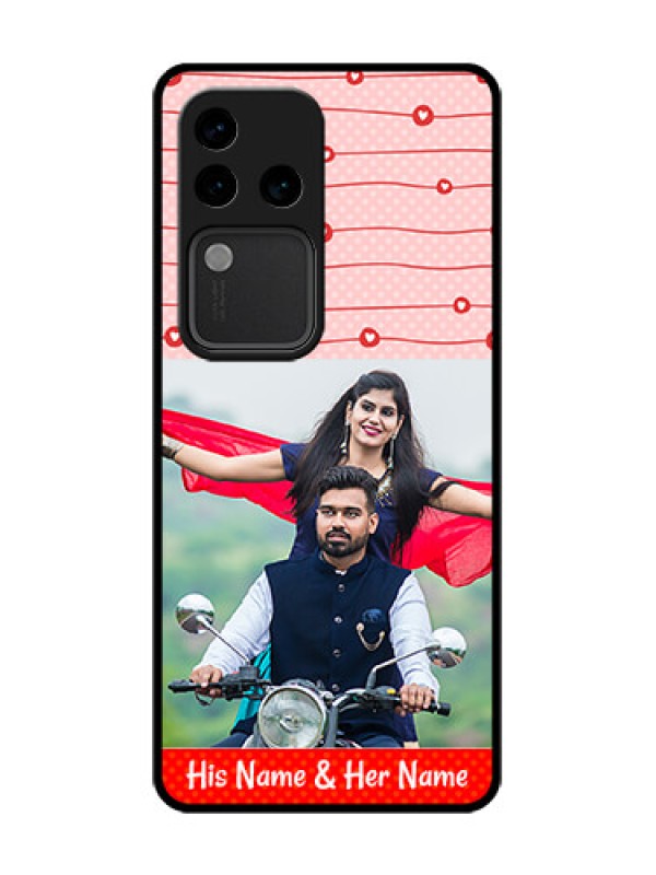 Custom Vivo V30 Pro 5G Custom Metal Phone Case - Red Pattern Case Design