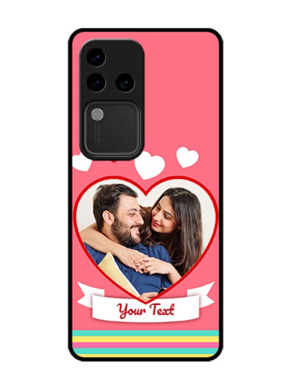 Custom Vivo V30 Pro 5G Custom Metal Phone Case - Love Shapes Doodle Design