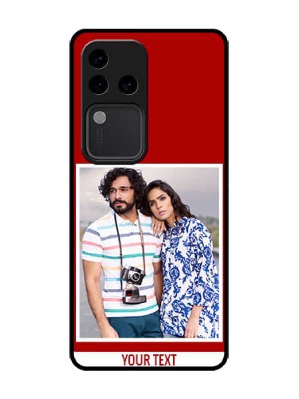 Custom Vivo V30 Pro 5G Custom Metal Phone Case - Red Color Design