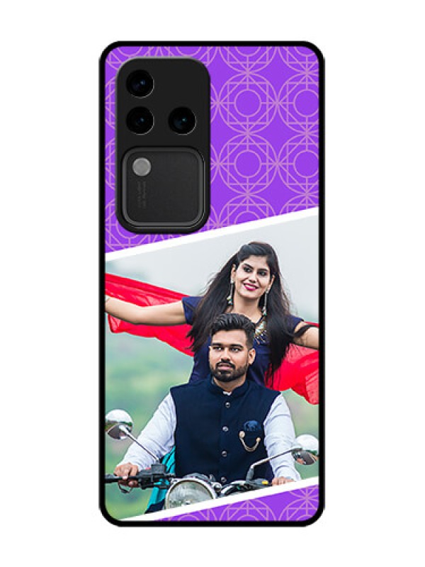 Custom Vivo V30 Pro 5G Custom Metal Phone Case - Violet Color Pattern Design