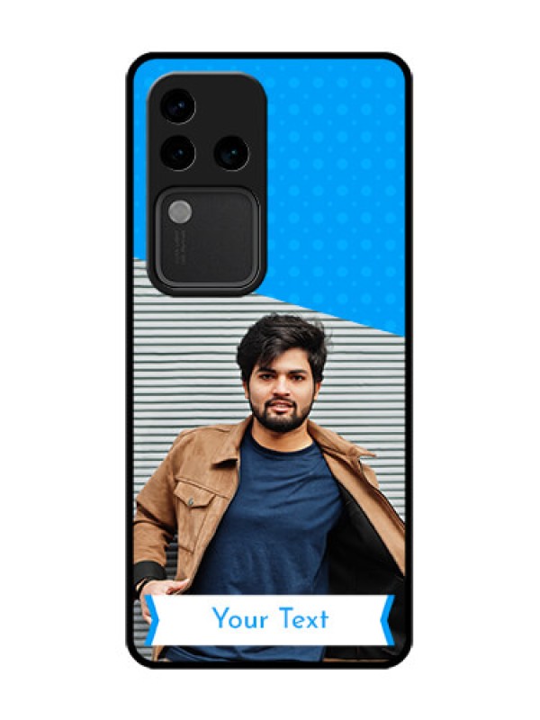 Custom Vivo V30 Pro 5G Custom Metal Phone Case - Simple Blue Color Design