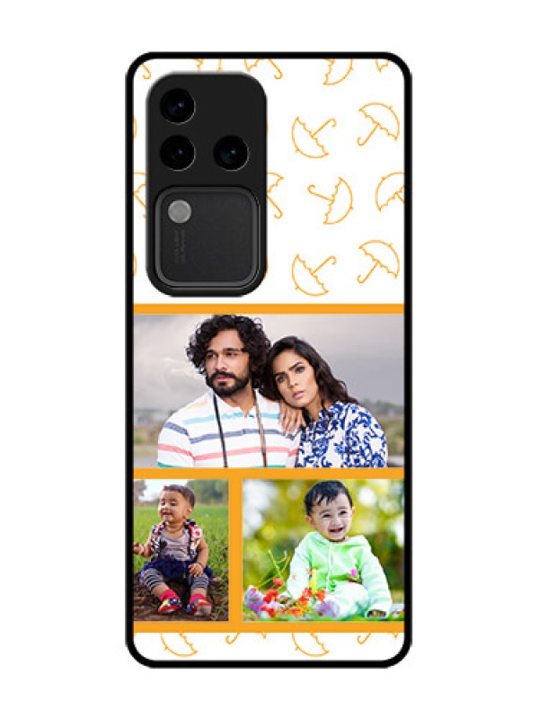 Custom Vivo V30 Pro 5G Custom Metal Phone Case - Yellow Pattern Design