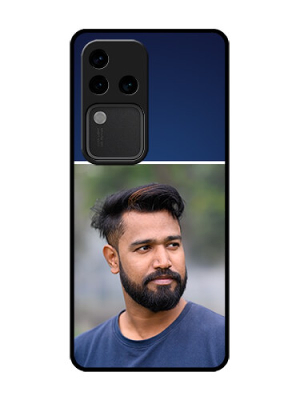 Custom Vivo V30 Pro 5G Custom Metal Phone Case - Simple Royal Blue Design