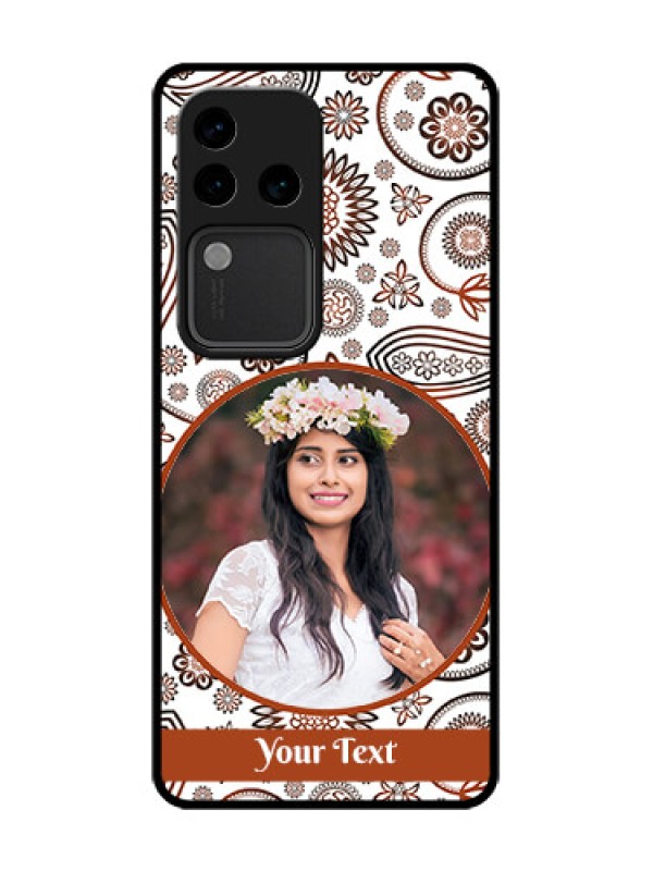 Custom Vivo V30 Pro 5G Custom Metal Phone Case - Abstract Flower Design