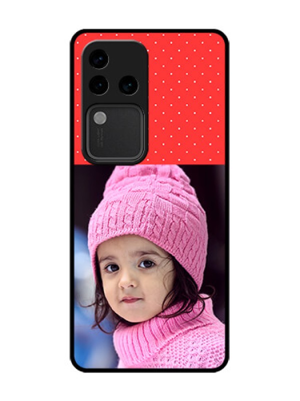 Custom Vivo V30 Pro 5G Custom Metal Phone Case - Red Pattern Design