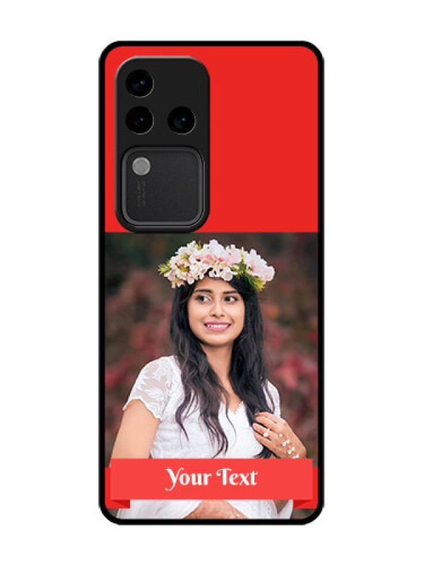 Custom Vivo V30 Pro 5G Custom Metal Phone Case - Simple Red Color Design