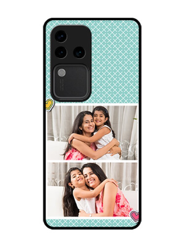 Custom Vivo V30 Pro 5G Custom Metal Phone Case - 2 Image Holder With Pattern Design