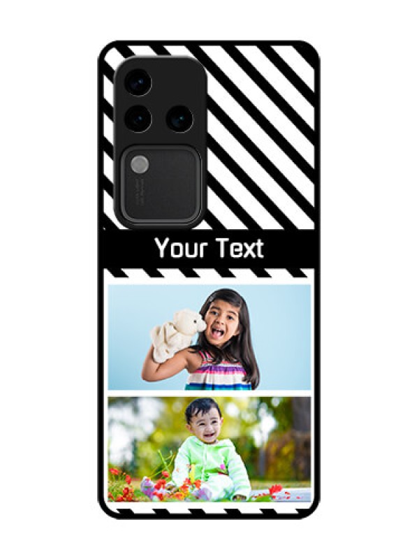 Custom Vivo V30 Pro 5G Custom Metal Phone Case - Black And White Stripes Design