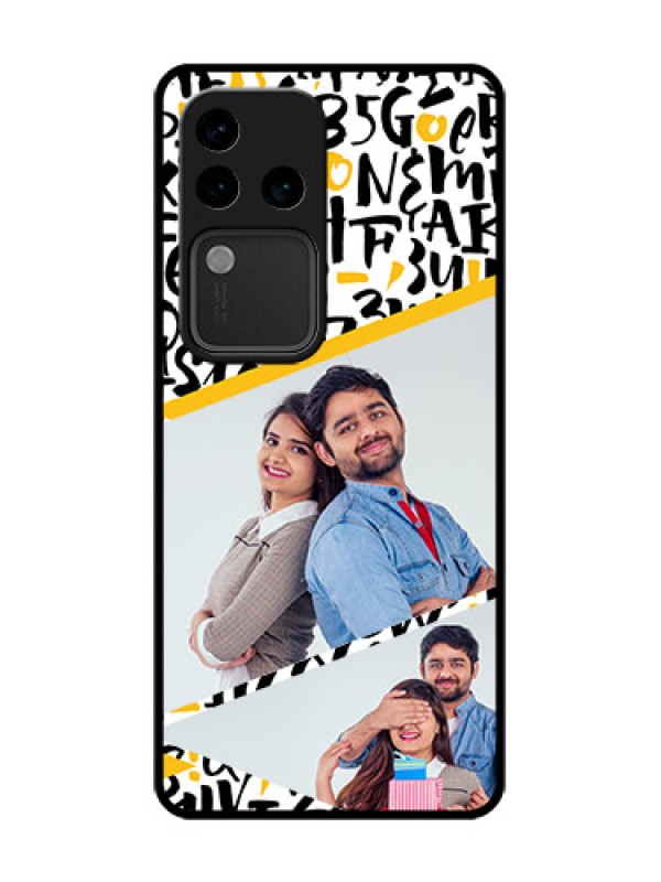 Custom Vivo V30 Pro 5G Custom Metal Phone Case - Letters Pattern Design