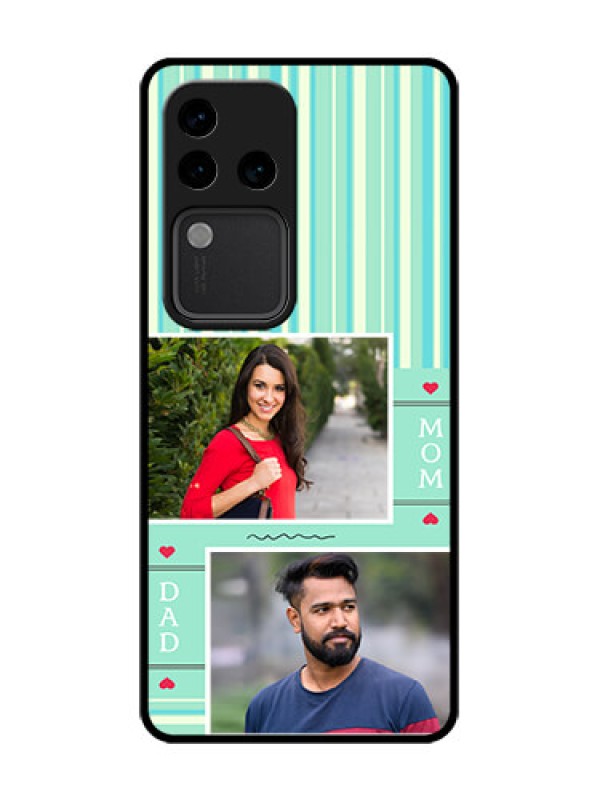 Custom Vivo V30 Pro 5G Custom Metal Phone Case - Mom and Dad Pic Design
