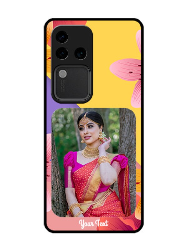 Custom Vivo V30 Pro 5G Custom Metal Phone Case - 3 Image With Vintage Floral Design