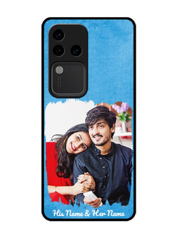 Custom Vivo V30 Pro 5G Custom Metal Phone Case - Blue Color Vintage Design