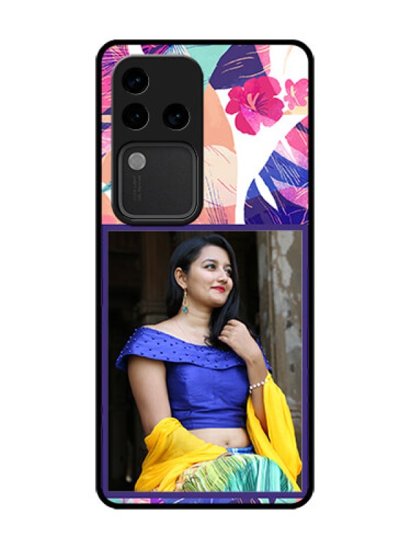 Custom Vivo V30 Pro 5G Custom Metal Phone Case - Abstract Floral Design