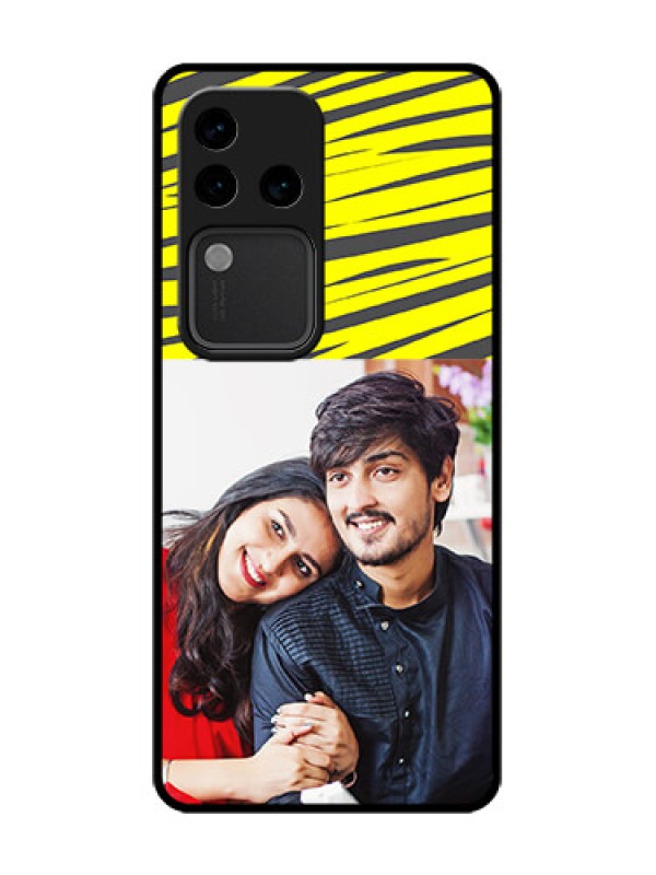 Custom Vivo V30 Pro 5G Custom Metal Phone Case - Yellow Abstract Design