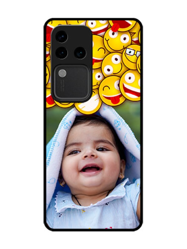 Custom Vivo V30 Pro 5G Custom Metal Phone Case - With Smiley Emoji Design