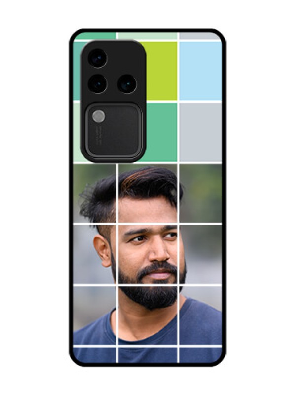 Custom Vivo V30 Pro 5G Custom Metal Phone Case - With White Box Pattern