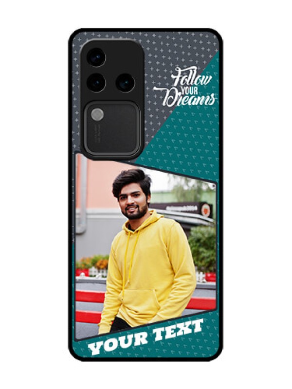 Custom Vivo V30 Pro 5G Custom Metal Phone Case - Background Pattern Design With Quote