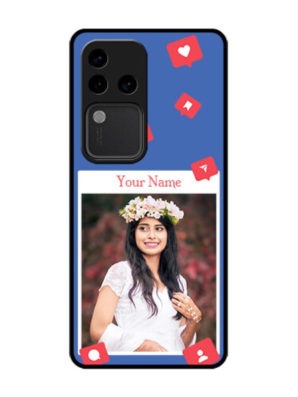 Custom Vivo V30 Pro 5G Custom Metal Phone Case - Like Share And Comment Design