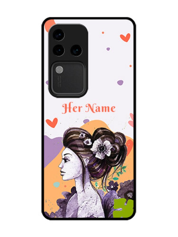 Custom Vivo V30 Pro 5G Custom Metal Phone Case - Woman And Nature Design