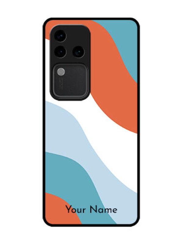 Custom Vivo V30 Pro 5G Custom Metal Phone Case - Coloured Waves Design