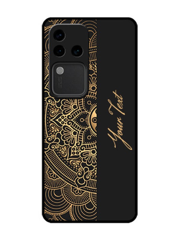 Custom Vivo V30 Pro 5G Custom Metal Phone Case - Mandala Art With Custom Text Design