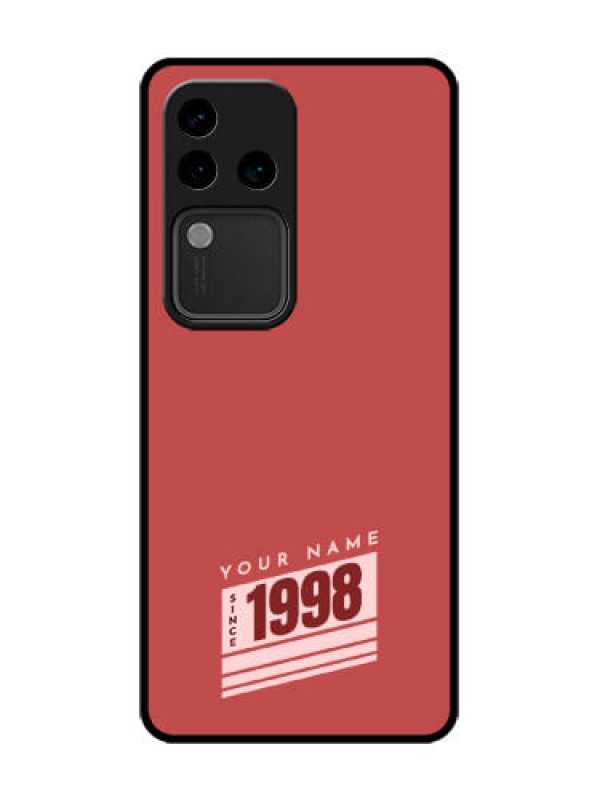 Custom Vivo V30 Pro 5G Custom Metal Phone Case - Red Custom Year Of Birth Design