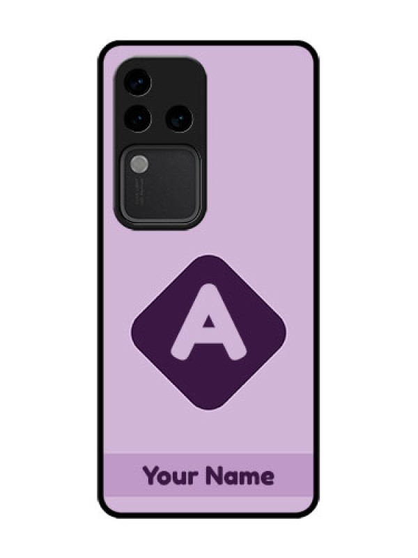 Custom Vivo V30 Pro 5G Custom Metal Phone Case - Custom Letter In Curved Badge Design