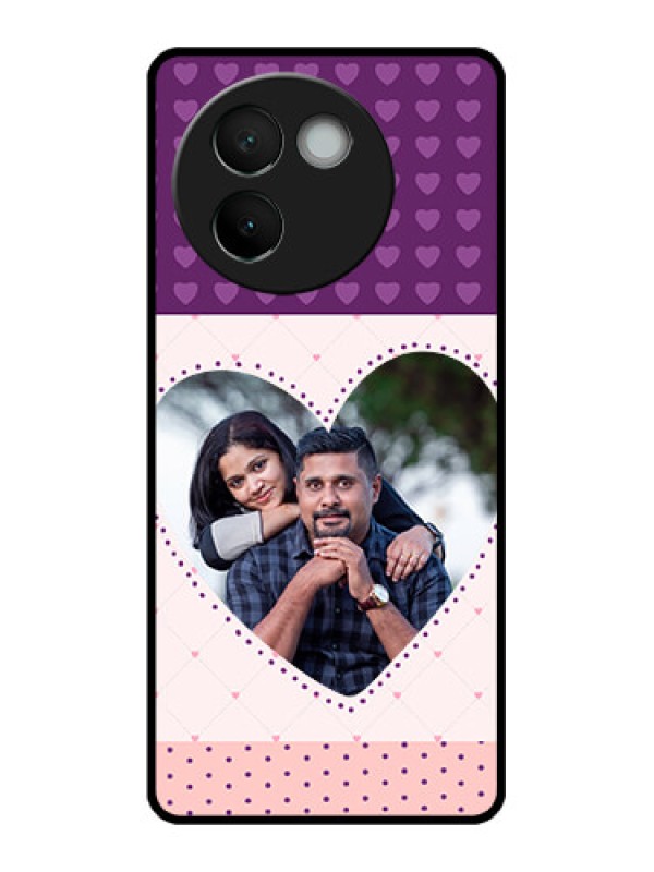 Custom Vivo V30e 5G Custom Metal Phone CaseViolet Love Dots Design