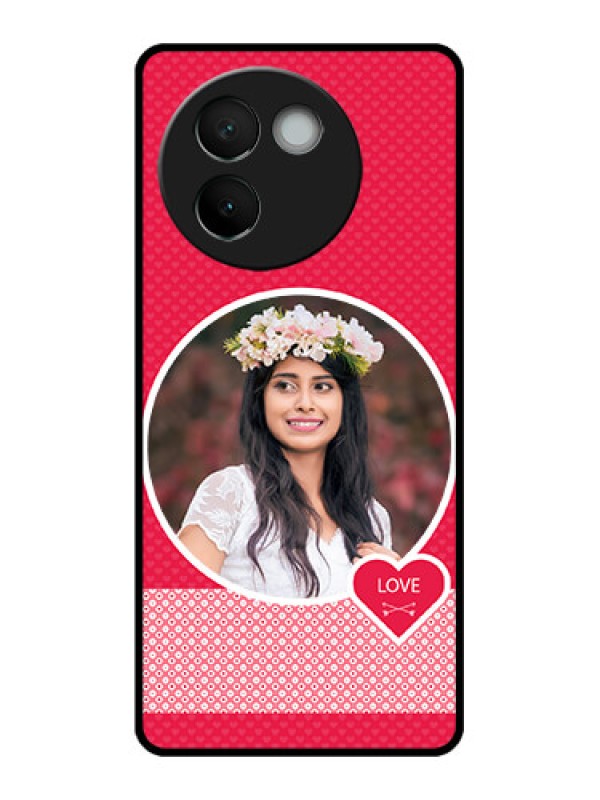 Custom Vivo V30e 5G Custom Metal Phone CasePink Color Pattern Design