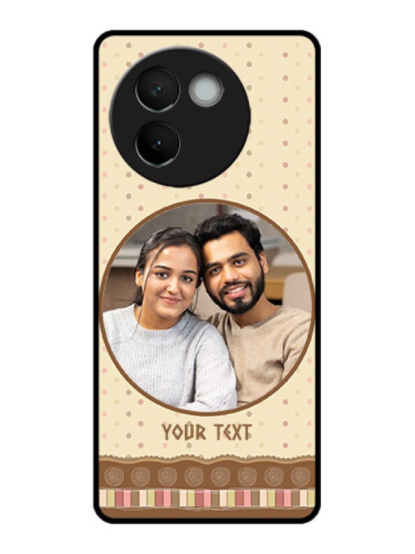 Custom Vivo V30e 5G Custom Metal Phone CaseBrown Dotted Mobile Case Design