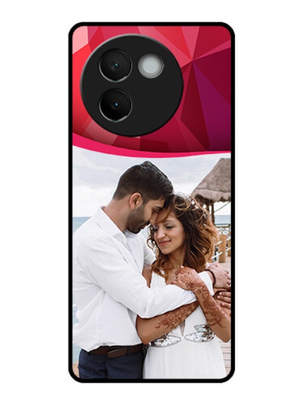 Custom Vivo V30e 5G Custom Metal Phone CaseRed Abstract Design