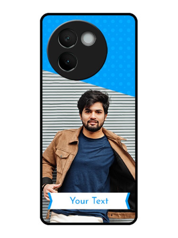 Custom Vivo V30e 5G Custom Metal Phone CaseSimple Blue Color Design