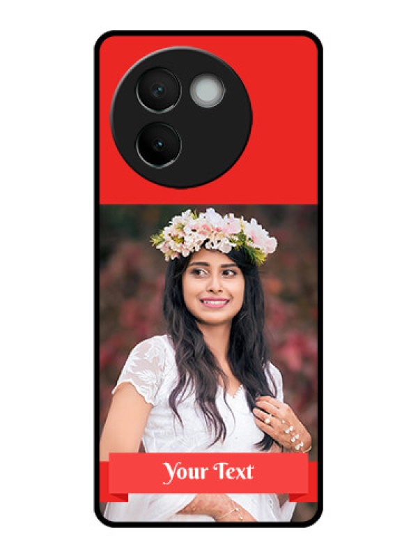 Custom Vivo V30e 5G Custom Metal Phone CaseSimple Red Color Design