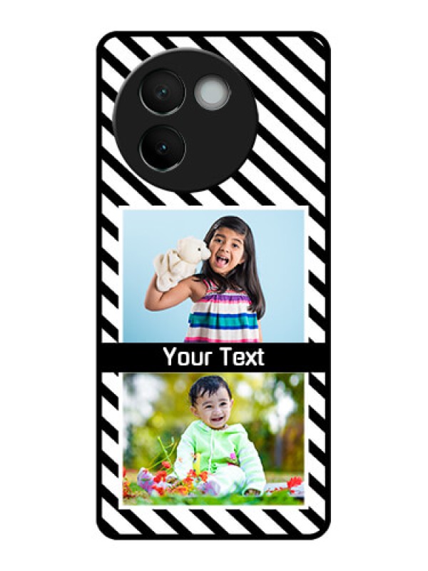 Custom Vivo V30e 5G Custom Metal Phone CaseBlack And White Stripes Design