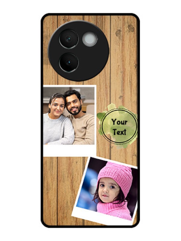 Custom Vivo V30e 5G Custom Metal Phone CaseWooden Texture Design