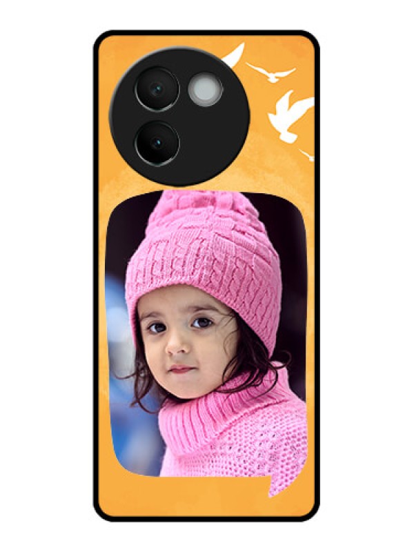 Custom Vivo V30e 5G Custom Metal Phone CaseWater Color Design With Bird Icons