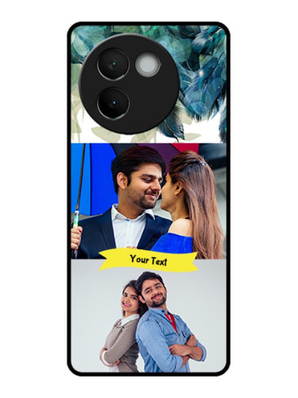 Custom Vivo V30e 5G Custom Metal Phone CaseImage With Boho Peacock Feather Design