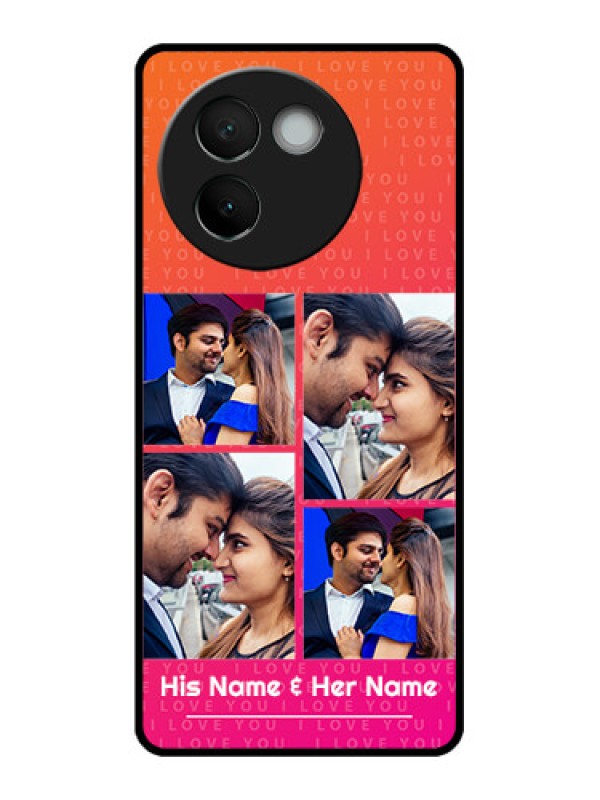 Custom Vivo V30e 5G Custom Metal Phone CaseI Love You Pink Design