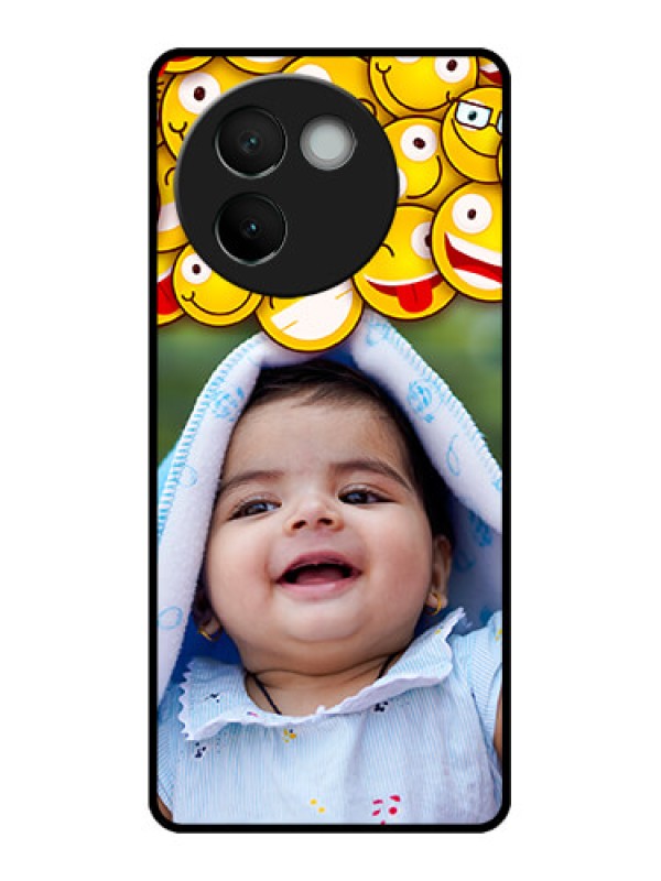 Custom Vivo V30e 5G Custom Metal Phone CaseWith Smiley Emoji Design