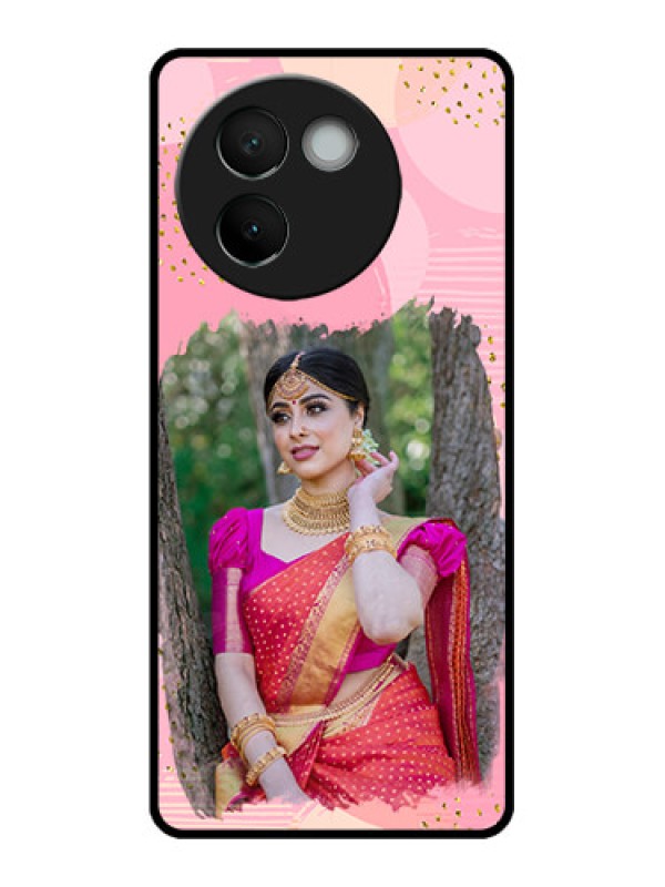 Custom Vivo V30e 5G Custom Metal Phone CaseGold Glitter Splash Design