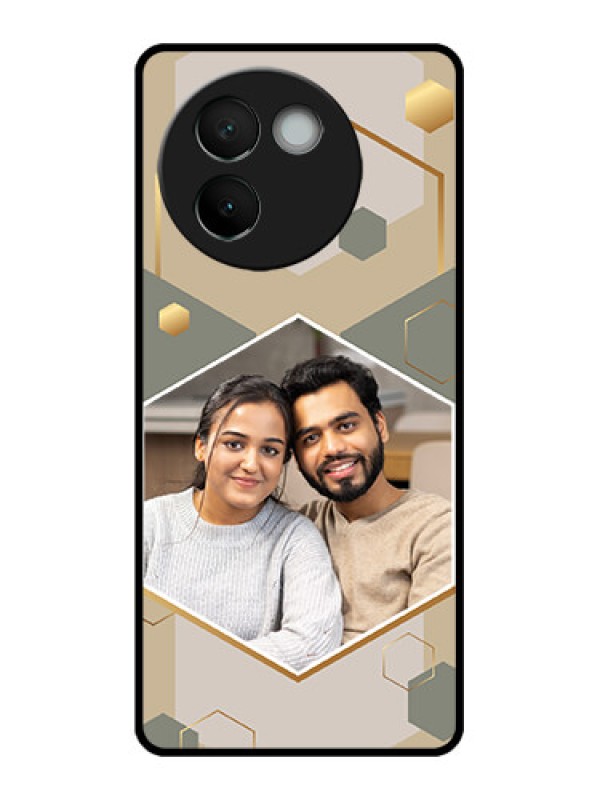 Custom Vivo V30e 5G Custom Metal Phone CaseStylish Hexagon Pattern Design
