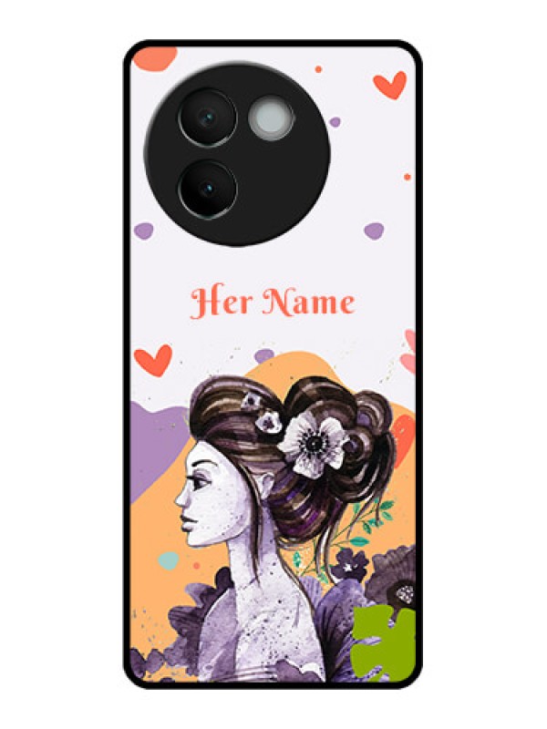 Custom Vivo V30e 5G Custom Metal Phone CaseWoman And Nature Design