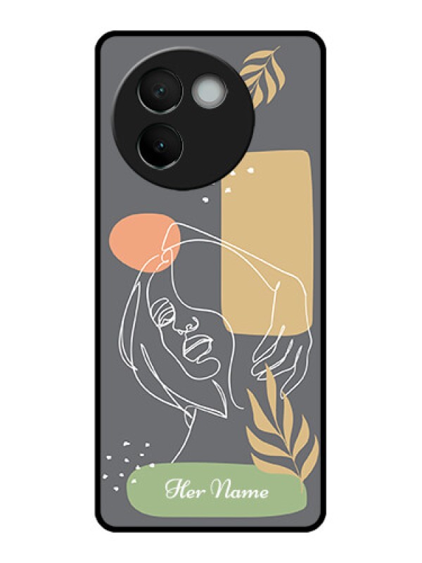 Custom Vivo V30e 5G Custom Metal Phone CaseGazing Woman Line Art Design