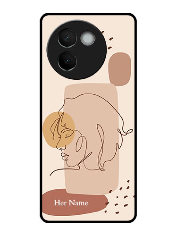 Custom Vivo V30e 5G Custom Metal Phone CaseCalm Woman Line Art Design