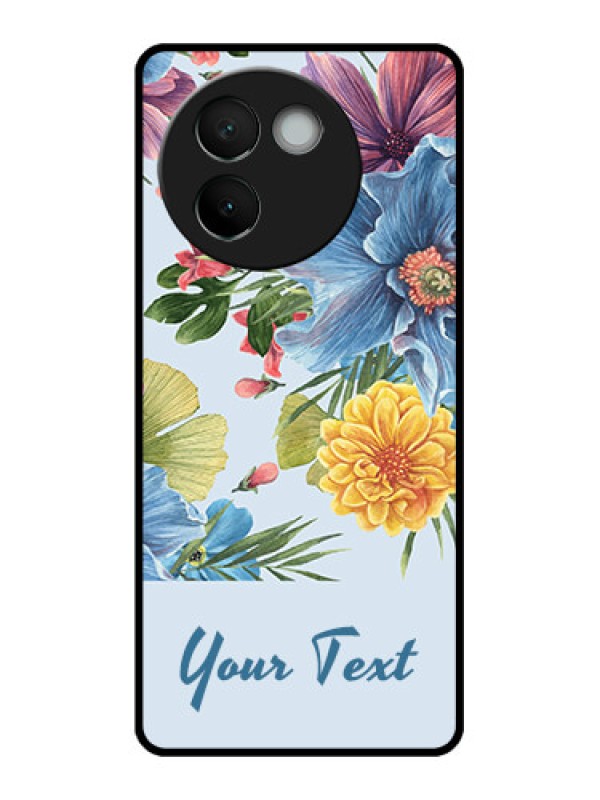 Custom Vivo V30e 5G Custom Metal Phone CaseStunning Watercolored Flowers Painting Design