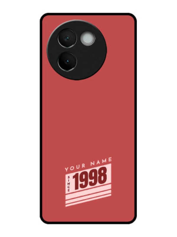 Custom Vivo V30e 5G Custom Metal Phone CaseRed Custom Year Of Birth Design