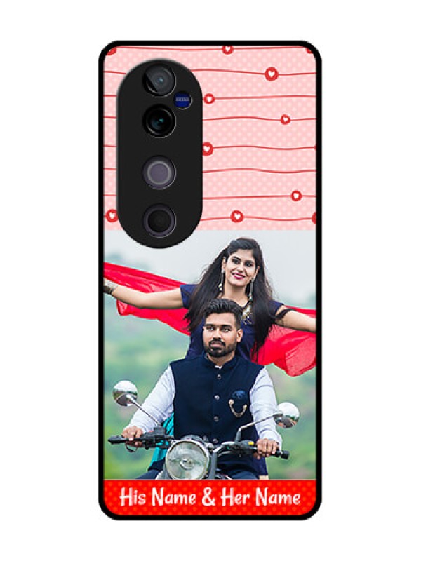 Custom Vivo V40 5G Custom Metal Phone CaseRed Pattern Case Design