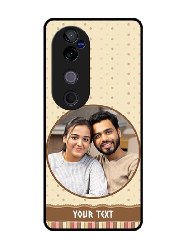 Custom Vivo V40 5G Custom Metal Phone CaseBrown Dotted Mobile Case Design