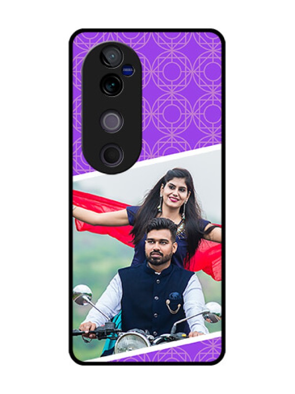 Custom Vivo V40 5G Custom Metal Phone CaseViolet Color Pattern Design